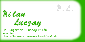 milan luczay business card